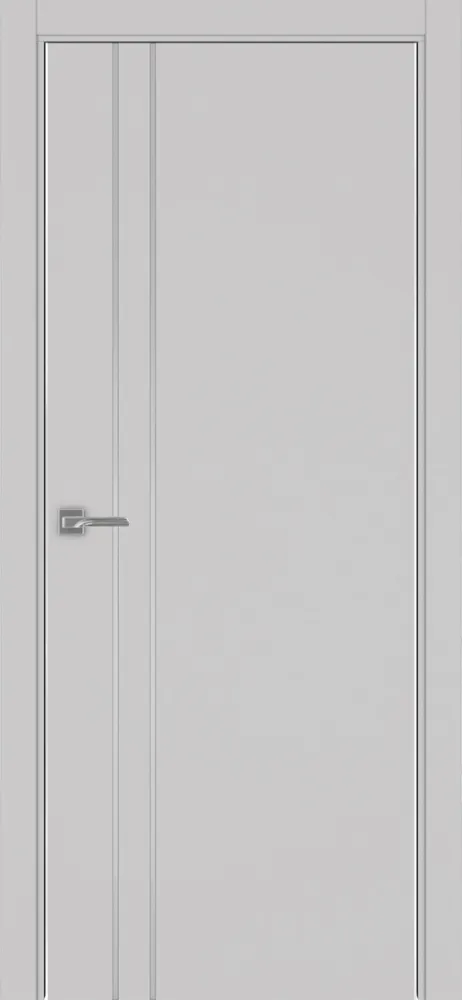 Двери в интерьере - Дверь Эко 205 пепельный молдинг SC, кромка AL хром SC с 2-х сторон, глухая