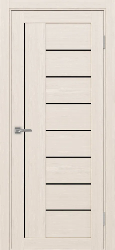 Двери в интерьере - Дверь Эко 524.21  ясень перламутровый, lacobel черный