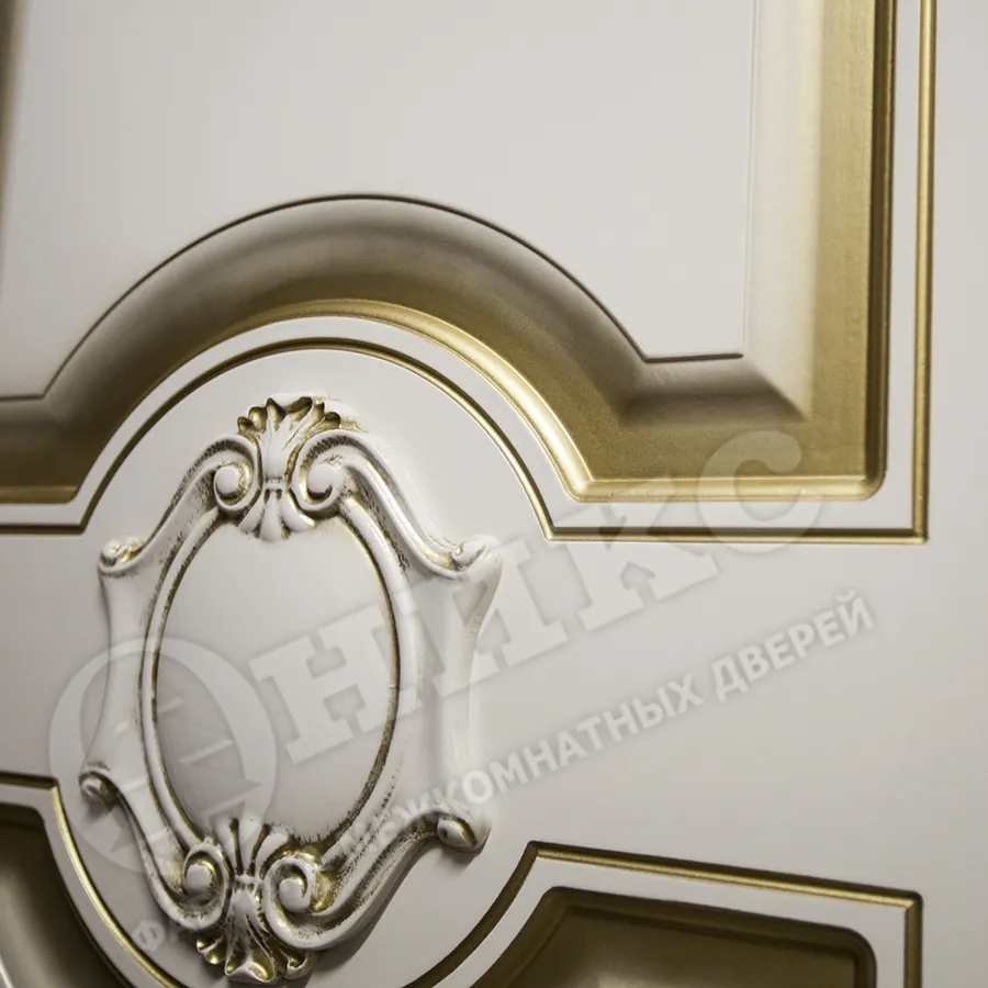Дверь Оникс Рада фрезерованная с декоративными элементами эмаль белая, глухая. Фото №2