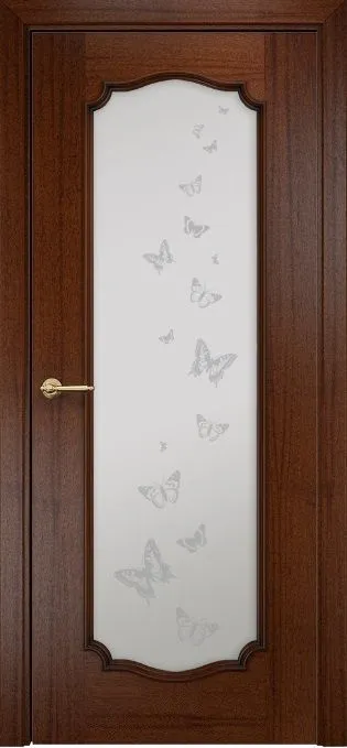 Двери в интерьере - Дверь Оникс Венеция 2 красное дерево с черной патиной, пескоструй №2