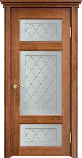 Двери в интерьере - Дверь ПМЦ массив ольхи ОЛ55 орех 10%, стекло 55-8