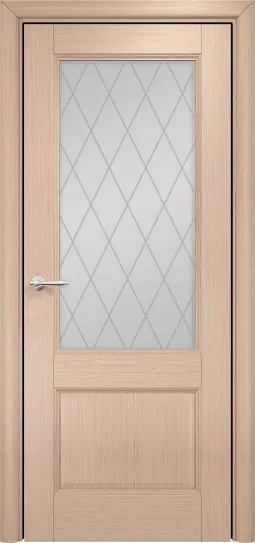 Двери в интерьере - Дверь Оникс Италия 2 беленый дуб, сатинат пескоструй Ромбы