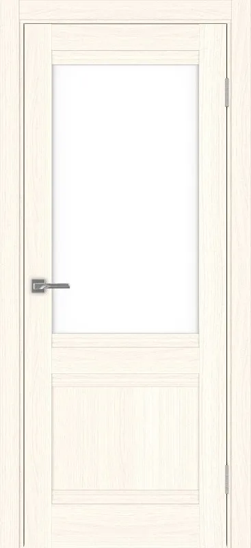 Двери в интерьере - Дверь Эко 502.21U ясень светлый, lacobel белый