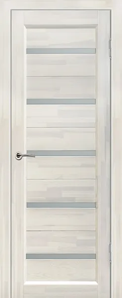 Двери в интерьере - Дверь Вилейка массив сосны Вега-5 белый, стекло матовое
