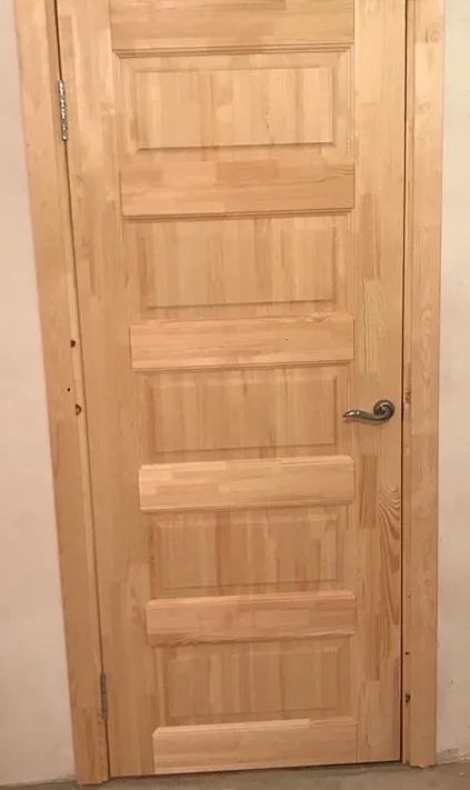 Дверь Интерьер Уют массив сосны Домино, сорт Экстра, филенка 28 мм, глухая. Фото №5