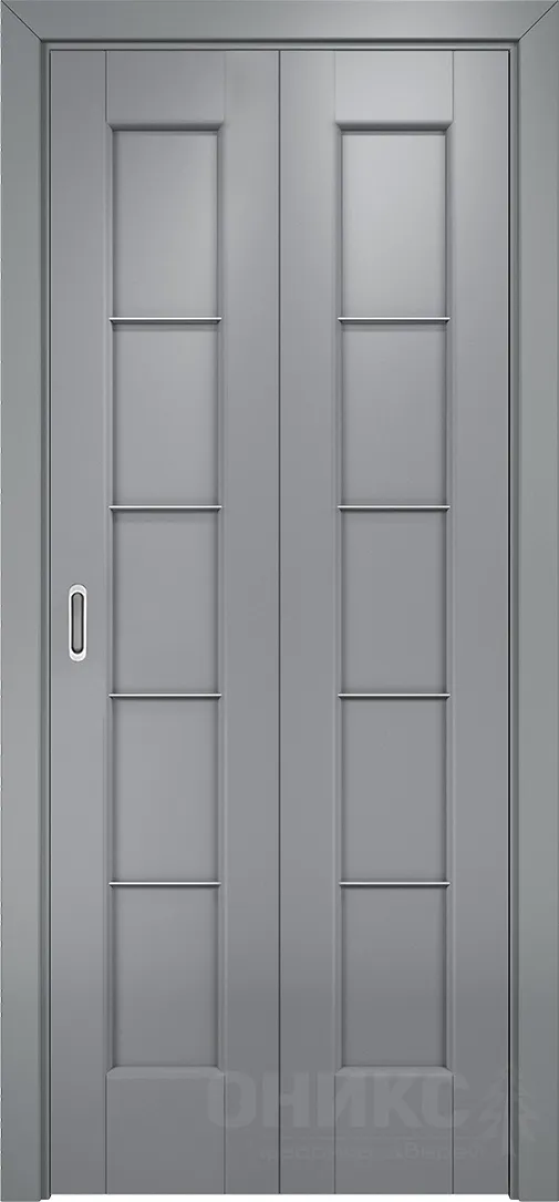 Двери в интерьере - Дверь-книжка Оникс Техно эмаль серая RAL 7040, глухая