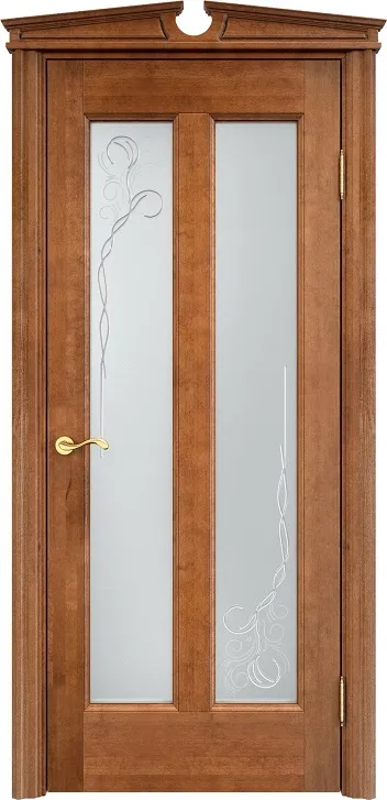 Двери в интерьере - Дверь Итальянская Легенда массив ольхи ОЛ102 орех 10%, стекло 102-2