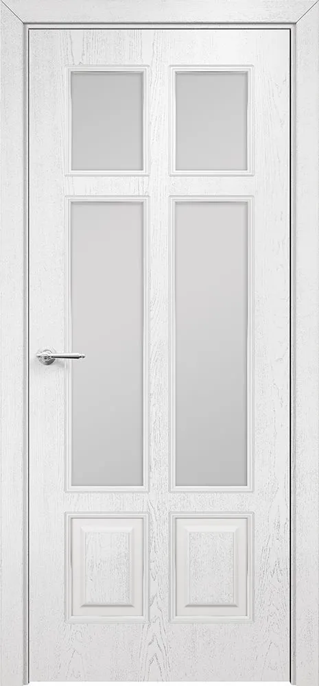 Двери в интерьере - Дверь Оникс Гранд фрезерованная, эмаль белая патина серебро, сатинат