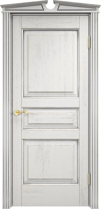 Дверь Итальянская Легенда массив дуба Д5 белый грунт с патиной серебро микрано, глухая. Фото №2