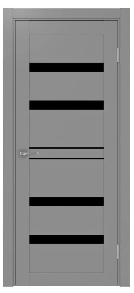 Двери в интерьере - Дверь Эко 561.12 серый, lacobel черный