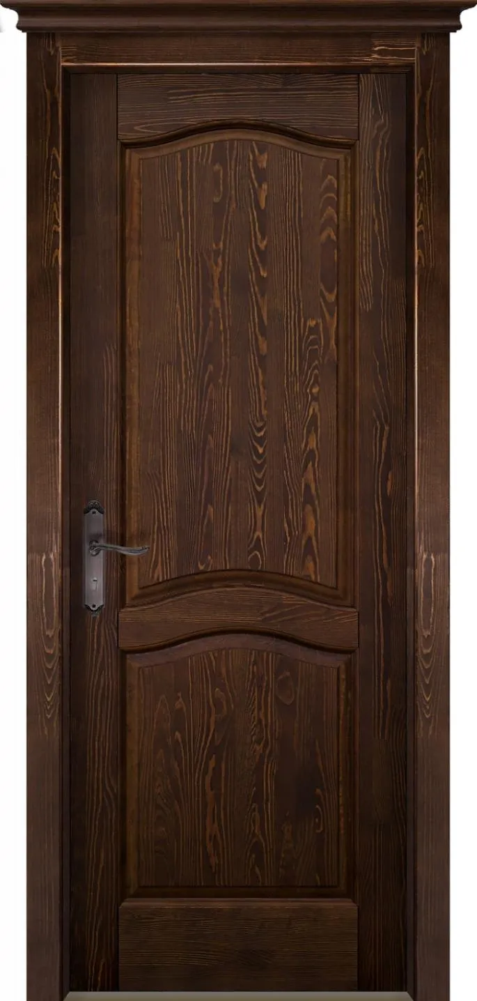 Двери в интерьере - Дверь ОКА браш массив сосны Лео античный орех, глухая