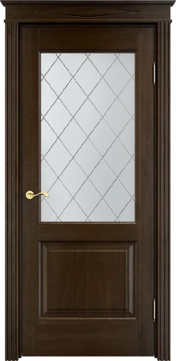 Двери в интерьере - Дверь Итальянская Легенда массив дуба Д13 мореный дуб, стекло 13-10