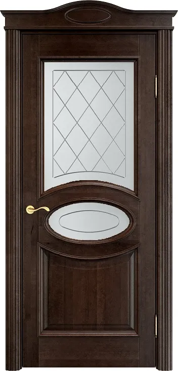Двери в интерьере - Дверь Итальянская Легенда массив ольхи ОЛ26 орех 15%, стекло 26-2