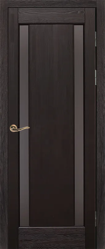 Двери в интерьере - Дверь ОКА браш массив сосны Милан венге, стекло графит