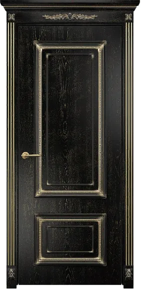 Дверь Оникс Мадрид эмаль черная с золотой патиной, глухая. Фото №6