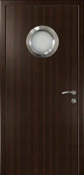 Дверь с иллюминатором влагостойкая композитная Капель венге