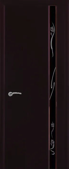 Дверь Покровские двери Плаза-1 венге, стекло черный триплекс с рисунком