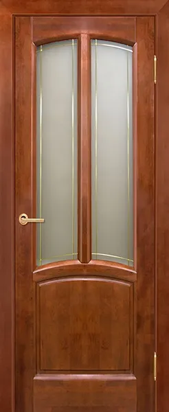 Дверь Вилейка массив ольхи Виола бренди, стекло матовое