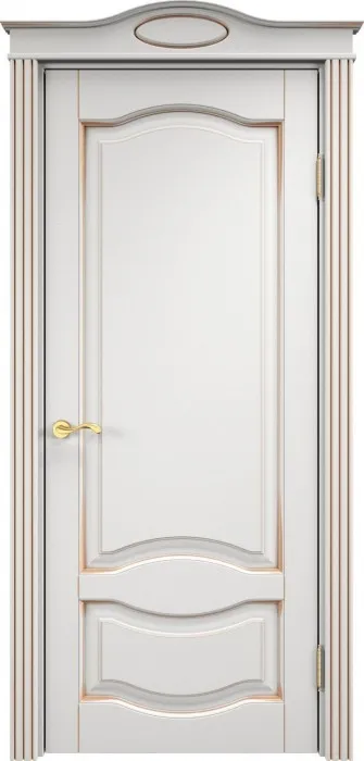 Дверь Итальянская Легенда массив ольхи ОЛ33 белый грунт с патиной золото, глухая. Фото №2