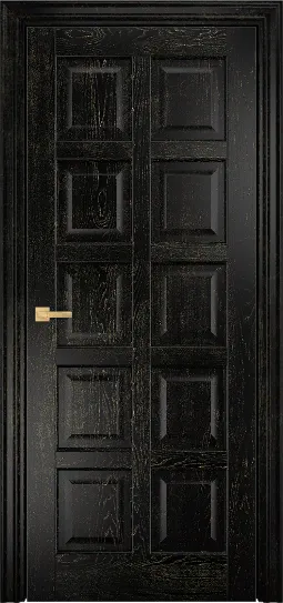 Двери в интерьере - Дверь Оникс Вена 2 эмаль черная с золотой патиной, глухая