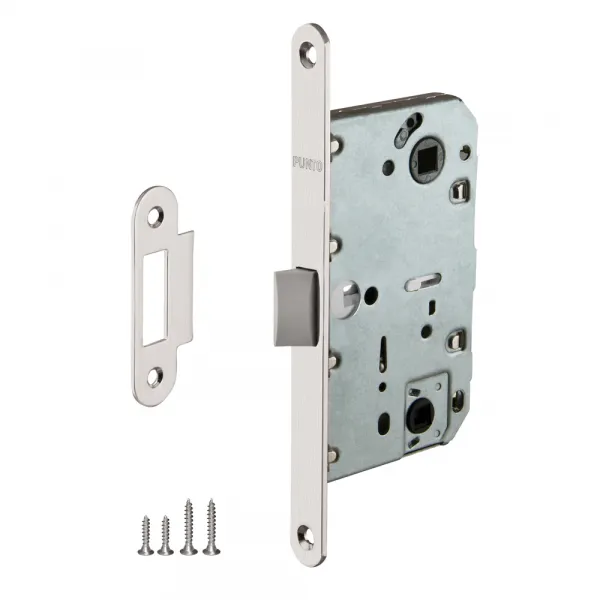 _ ЯR⑅⃛ Замок сантехнический пластиковый язычок PL96WC-50/BL SN матовый никель