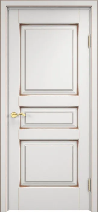 Двери в интерьере - Дверь Итальянская Легенда массив ольхи ОЛ5 белый грунт с патиной орех, глухая