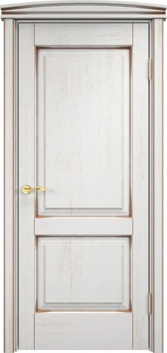 Двери в интерьере - Дверь Итальянская Легенда массив дуба Д13 белый грунт с патиной орех, глухая