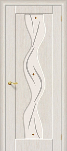 Недавно просмотренные - Дверь Браво Вираж беленый дуб, стекло белое художественное с фьюзингом