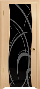 Недавно просмотренные - Дверь Арт Деко Вэла беленый дуб, триплекс черный  с рисунком