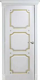 Недавно просмотренные - Дверь Оникс Валенсия фрезерованная с декором эмаль белая с патиной золото, глухая