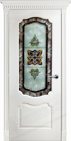 Недавно просмотренные - Дверь Оникс Венеция фрезерованная эмаль белая, витраж сиреневый