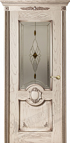 Недавно просмотренные - Дверь Оникс Рада эмаль слоновая кость с патиной, стекло "Витраж Бевелс"