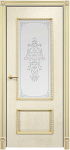 Недавно просмотренные - Дверь Оникс Марсель с декором эмаль слоновая кость патина золото, сатинат художественный Вензель