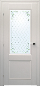 Недавно просмотренные - Дверь Краснодеревщик 3324 белая, стекло матовое с цветным рисунком