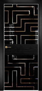 Недавно просмотренные - Дверь Оникс Соло 2 эмаль черная по ясеню, глухая, Lacobel RAL 9005 Лабиринт зеркало